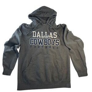 Dallas Cowboys Football Hoodie Mens Med Gray Pullover Sweatshirt NFL Authentic